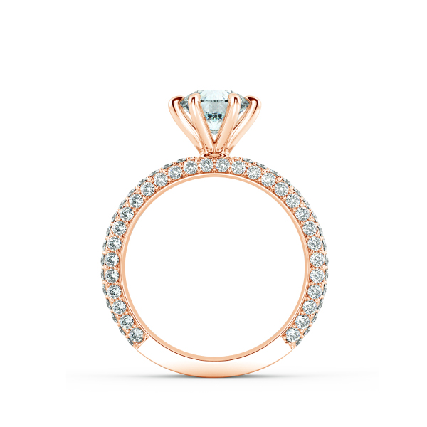 Solitaire Pave Engagement Ring with Large Band NCH1205 5